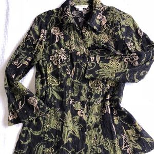 Black, Green & Tan Blouse
